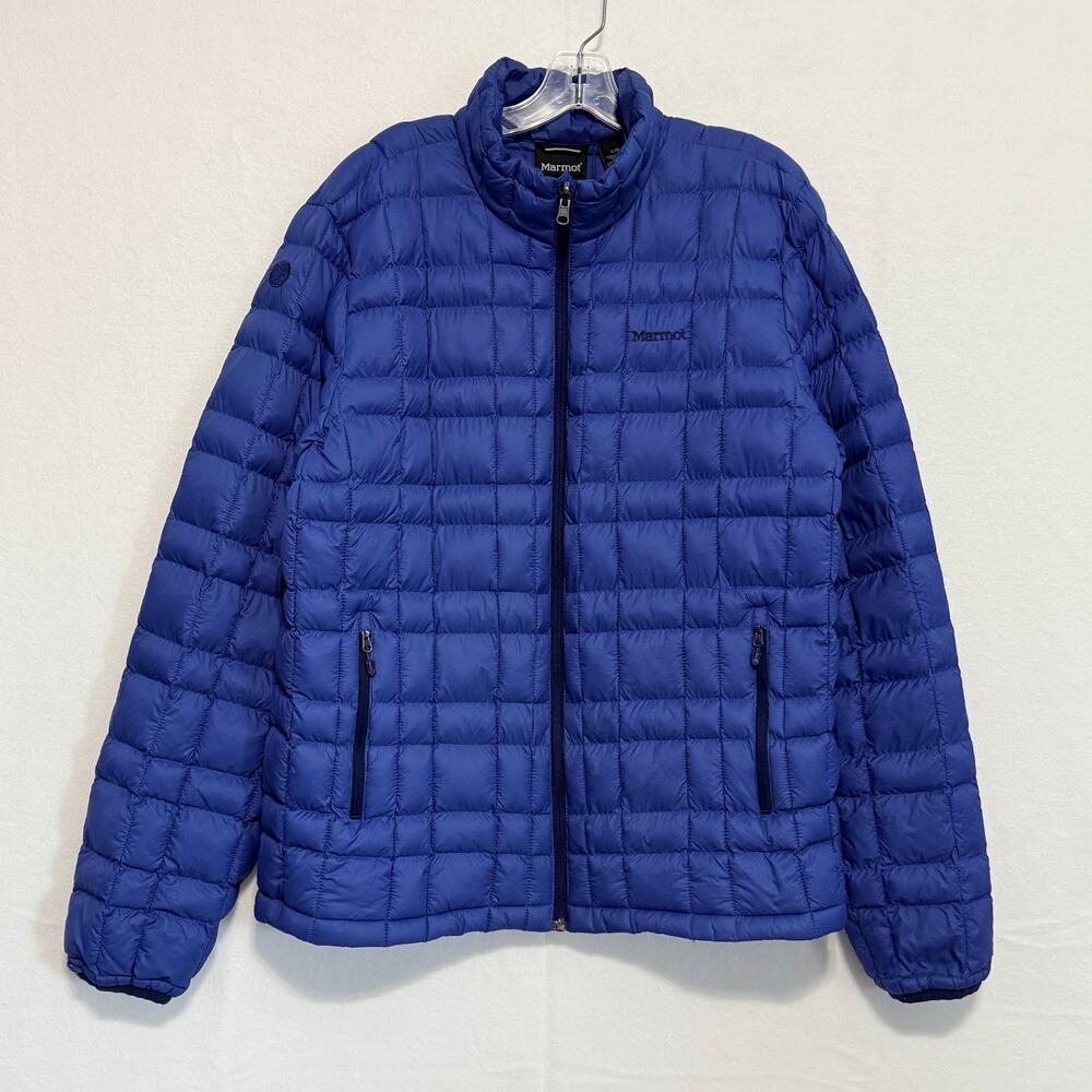 Marmot Featherless Jacket Packable Blue Mens Large Regular Fit Zip Pockets - Picture 13 of 13